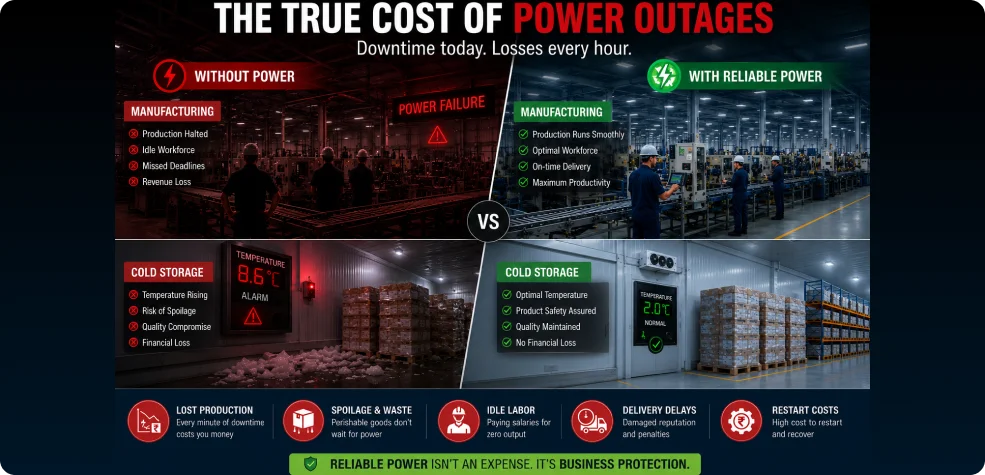 The True Cost of Power Outages on Manufacturing and Cold Storage